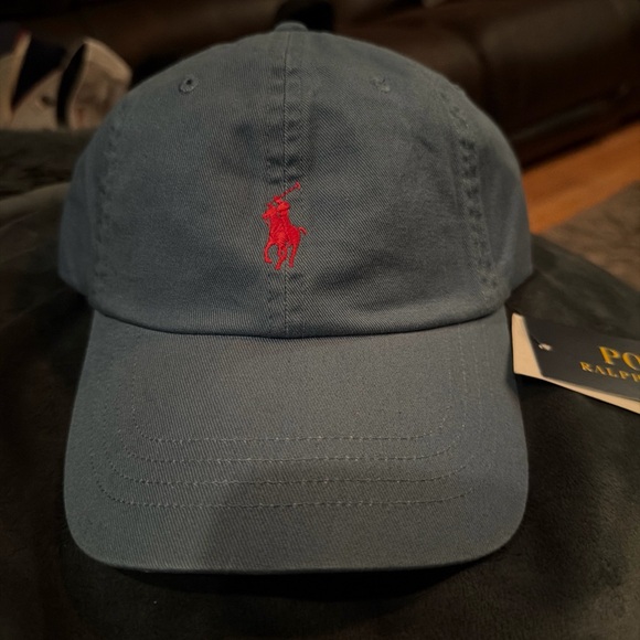Polo by Ralph Lauren Blue Cap with Red Embroidery